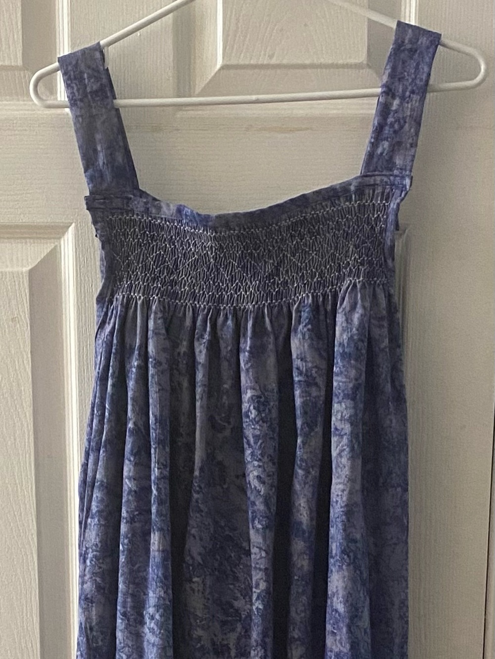 Smocked Batik Cotton Gown
